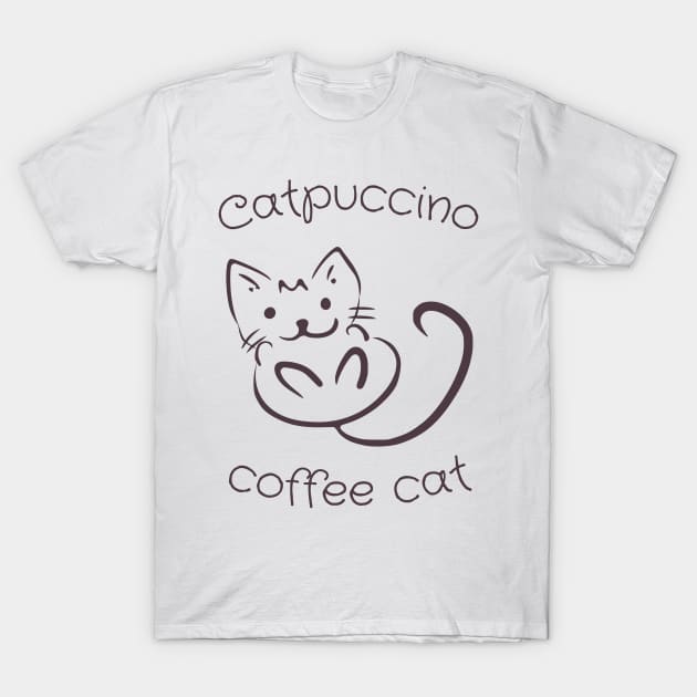 Coffee Cat Catpuccino T-Shirt by LichiShop